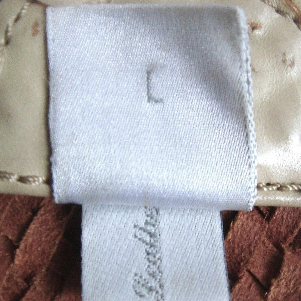 Vintage Italian Woven Leather Chunky Eye Buckle Belt